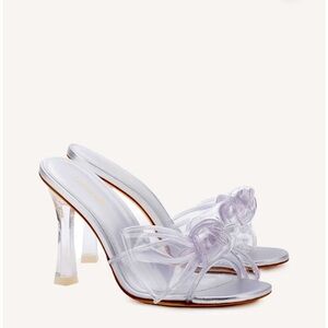 Larroude Mariah Vinyl Stilletto Sandal In Clear